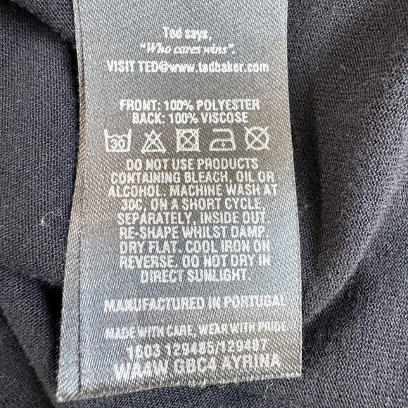 Ted Baker Womens Ayrina Top Blouse Size 8 Glistening Gem Jewel  Mix Media Black - Picture 4 of 5